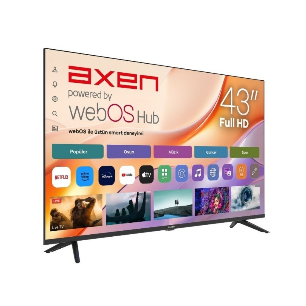 AXEN 43 inç 108 Ekran Full HD webOS 2.0 Smart TV AX43DP2OTL-W2S Yan