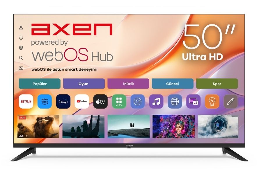 AXEN 50'' AX50DP4OTL-W2S FRLS UHD PERLA webOS 2.0 (1)