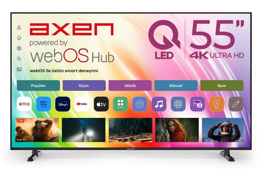 AXEN 55'' AX55QO4OTL-W2S FRLS UHD OTTO QLED webOS 2.0 (1)