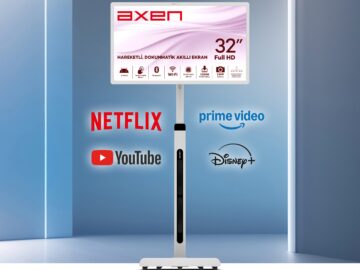 Axen 32” Android Smart Taşınabilir Monitör | Full HD Dokunmatik Ekran